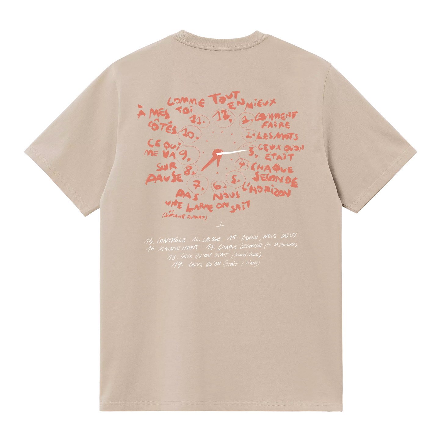 T-shirt horloge beige