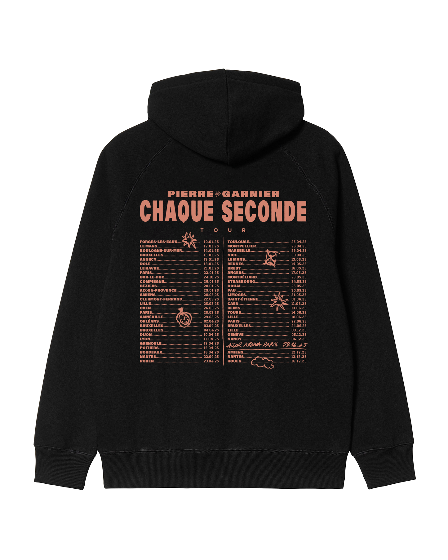 Hoodie noir "Chaque seconde tour"