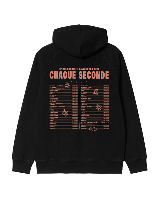 Hoodie noir "Chaque seconde tour"