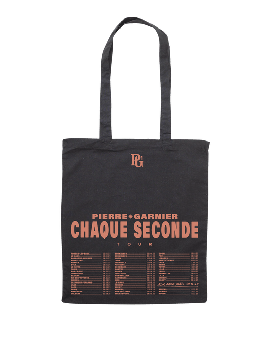 Totebag noir "Chaque seconde tour"
